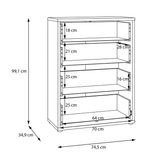 Wooden Chest Of 4 Drawers - Alice Springs