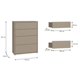 Wooden Chest Of 4 Drawers - Alice Springs