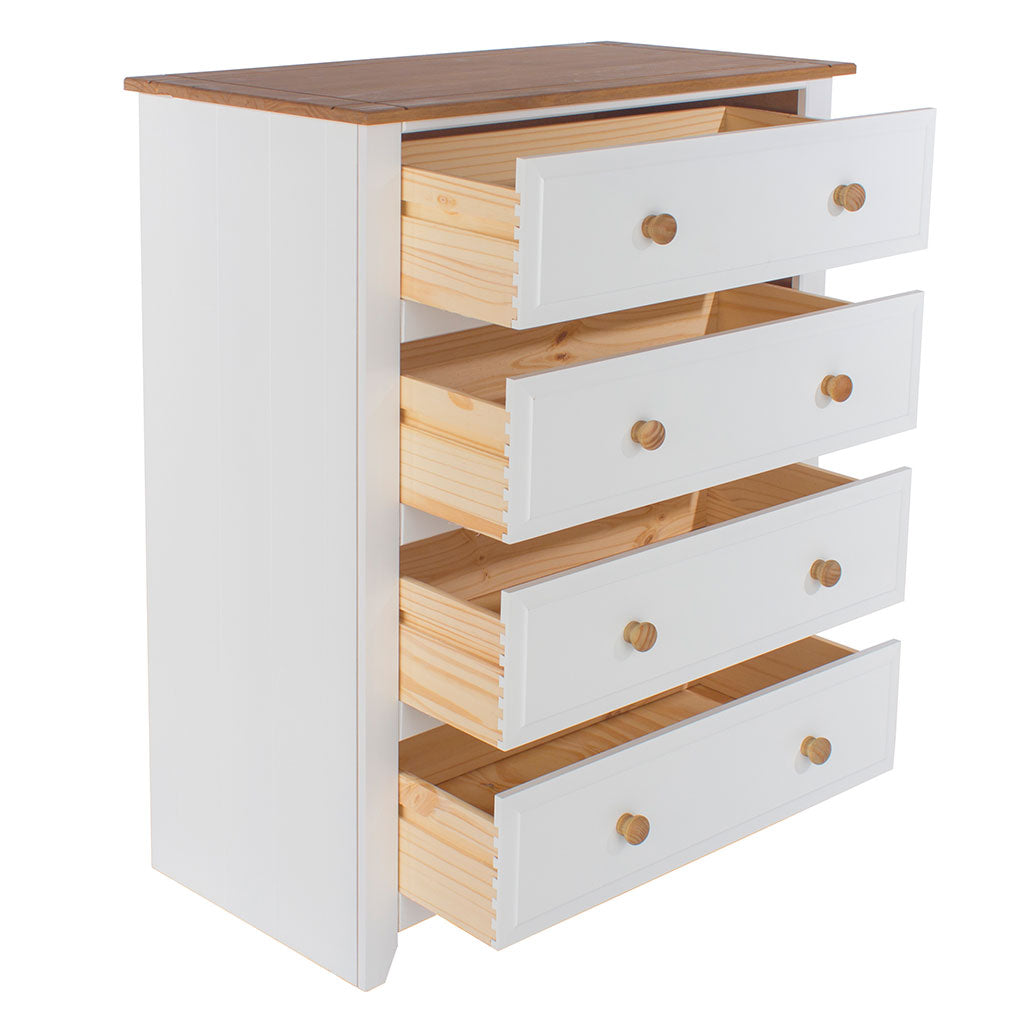 Wooden Chest Of 4 Drawers - Capri
