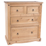 Wooden Chest Of 4 Drawers 91cm Wide - Corona