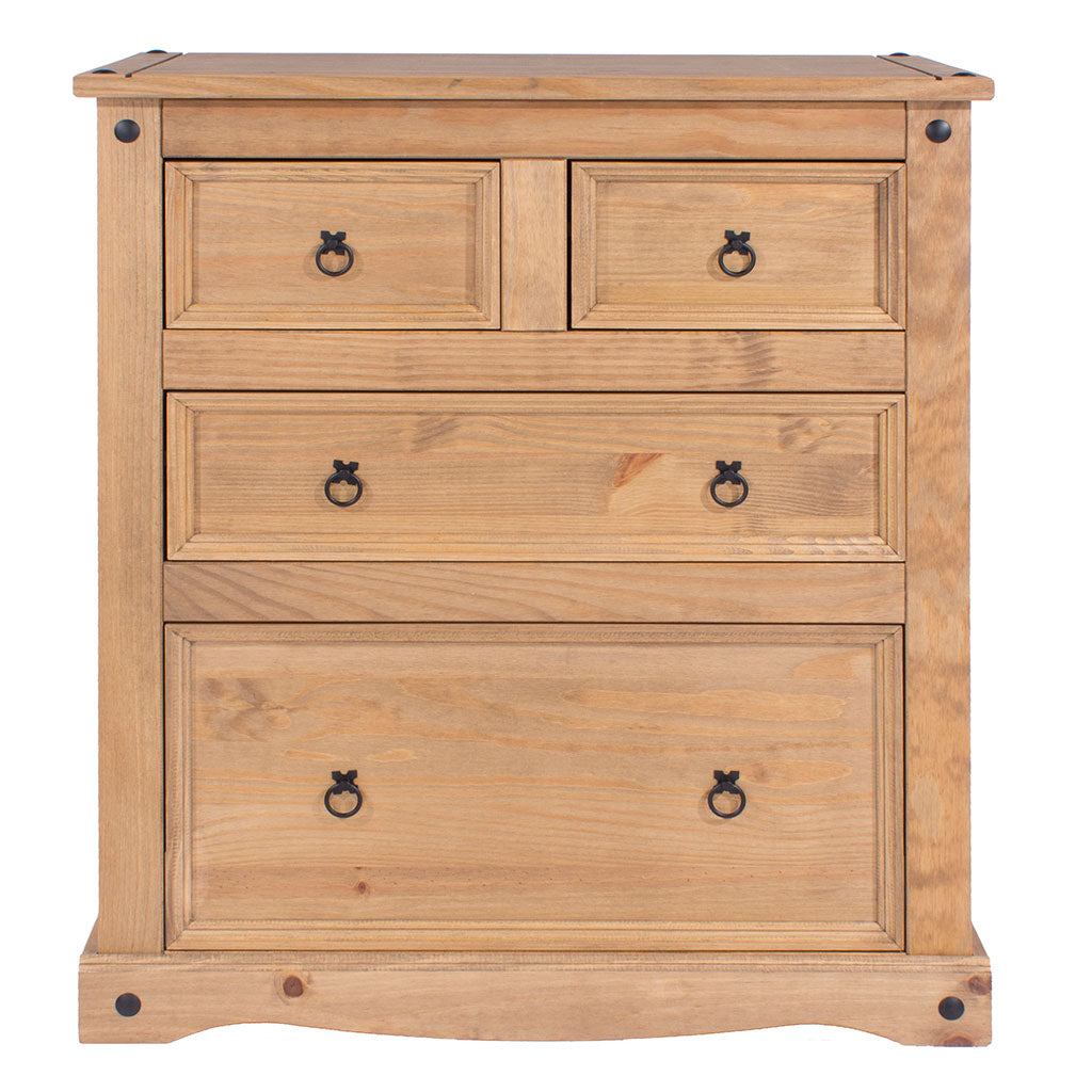 Wooden Chest Of 4 Drawers 91cm Wide - Corona