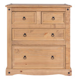 Wooden Chest Of 4 Drawers 91cm Wide - Corona
