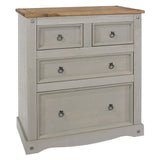 Wooden Chest Of 4 Drawers 91cm Wide - Corona
