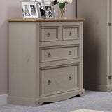 Wooden Chest Of 4 Drawers 91cm Wide - Corona
