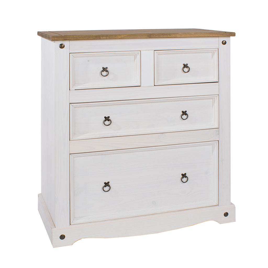 Wooden Chest Of 4 Drawers 91cm Wide - Corona