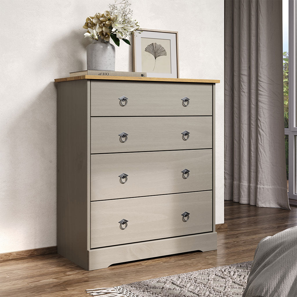 Wooden Chest Of 4 Drawers - Corona Compact