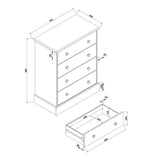 Wooden Chest Of 4 Drawers - Cotswold