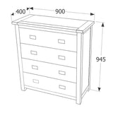 Wooden Chest Of 4 Drawers - Dunkeld
