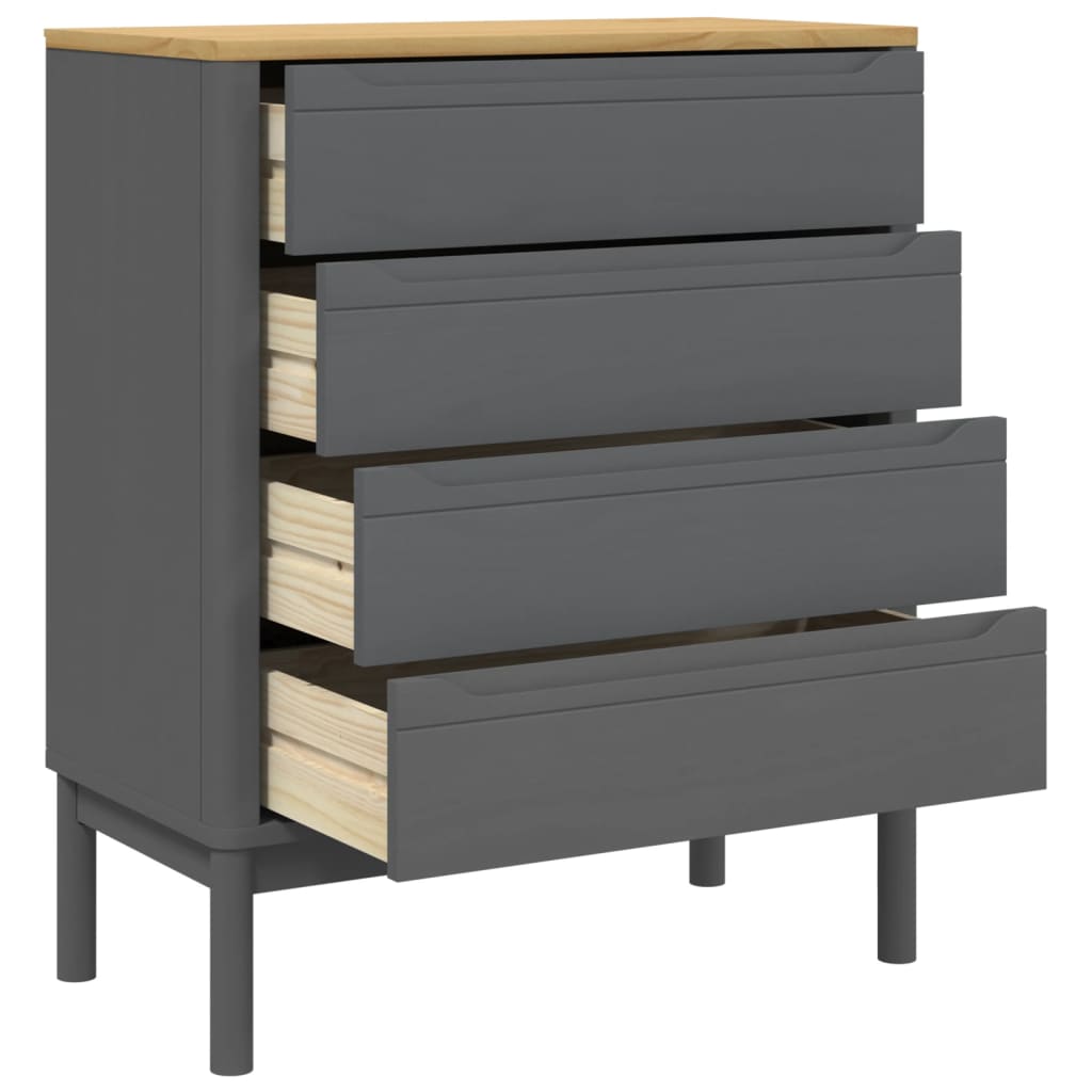 Wooden Chest Of 4 Drawers - Floro