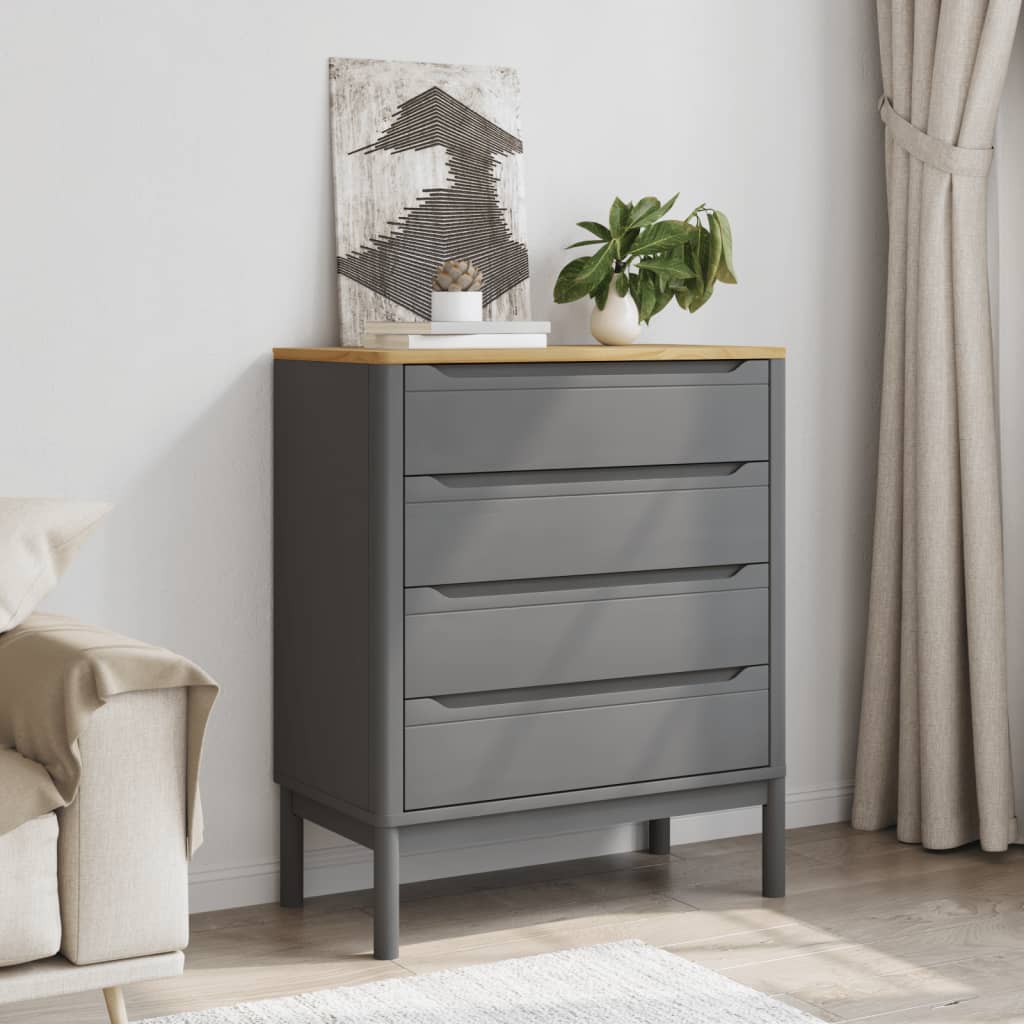 Wooden Chest Of 4 Drawers - Floro