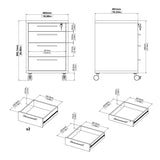 Wooden Chest Of 4 Drawers for Home And Office - Prima