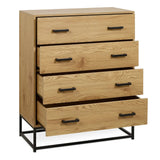 Wooden Chest of 4 Drawers - Harlow