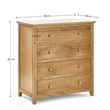 Wooden Chest Of 4 Drawers - Mallory