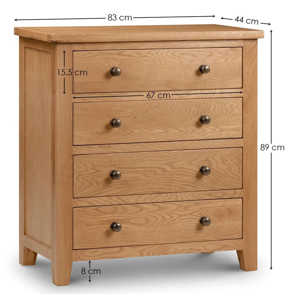 Wooden Chest Of 4 Drawers - Marlborough
