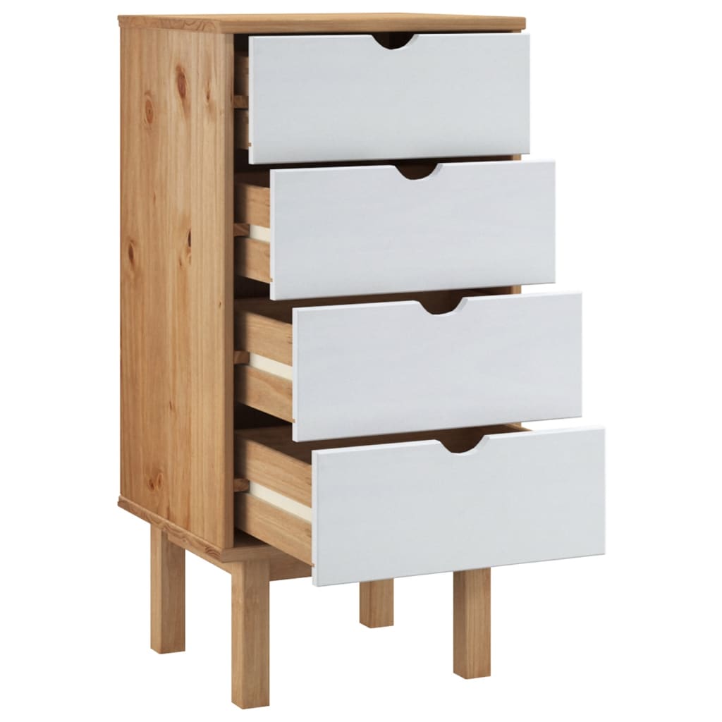 Wooden Chest Of 4 Drawers Narrow - Otta