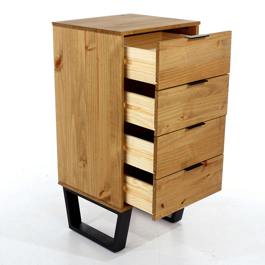 Wooden Chest Of 4 Drawers Narrow - Texas