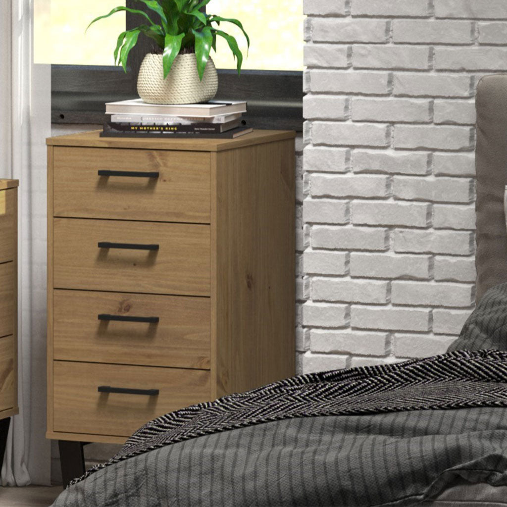 Wooden Chest Of 4 Drawers Narrow - Texas