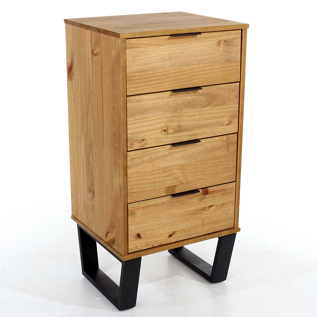 Wooden Chest Of 4 Drawers Narrow - Texas
