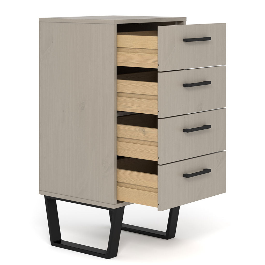 Wooden Chest Of 4 Drawers Narrow - Texas