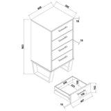 Wooden Chest Of 4 Drawers Narrow - Texas