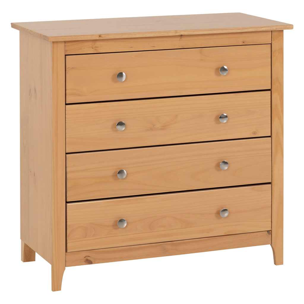 Wooden Chest Of 4 Drawers Wide - Oslo