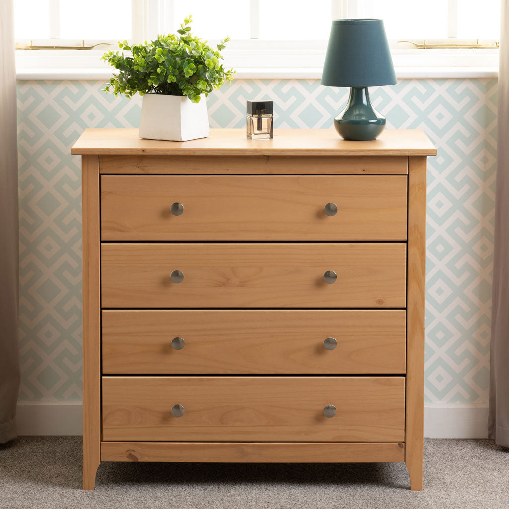 Wooden Chest Of 4 Drawers Wide - Oslo
