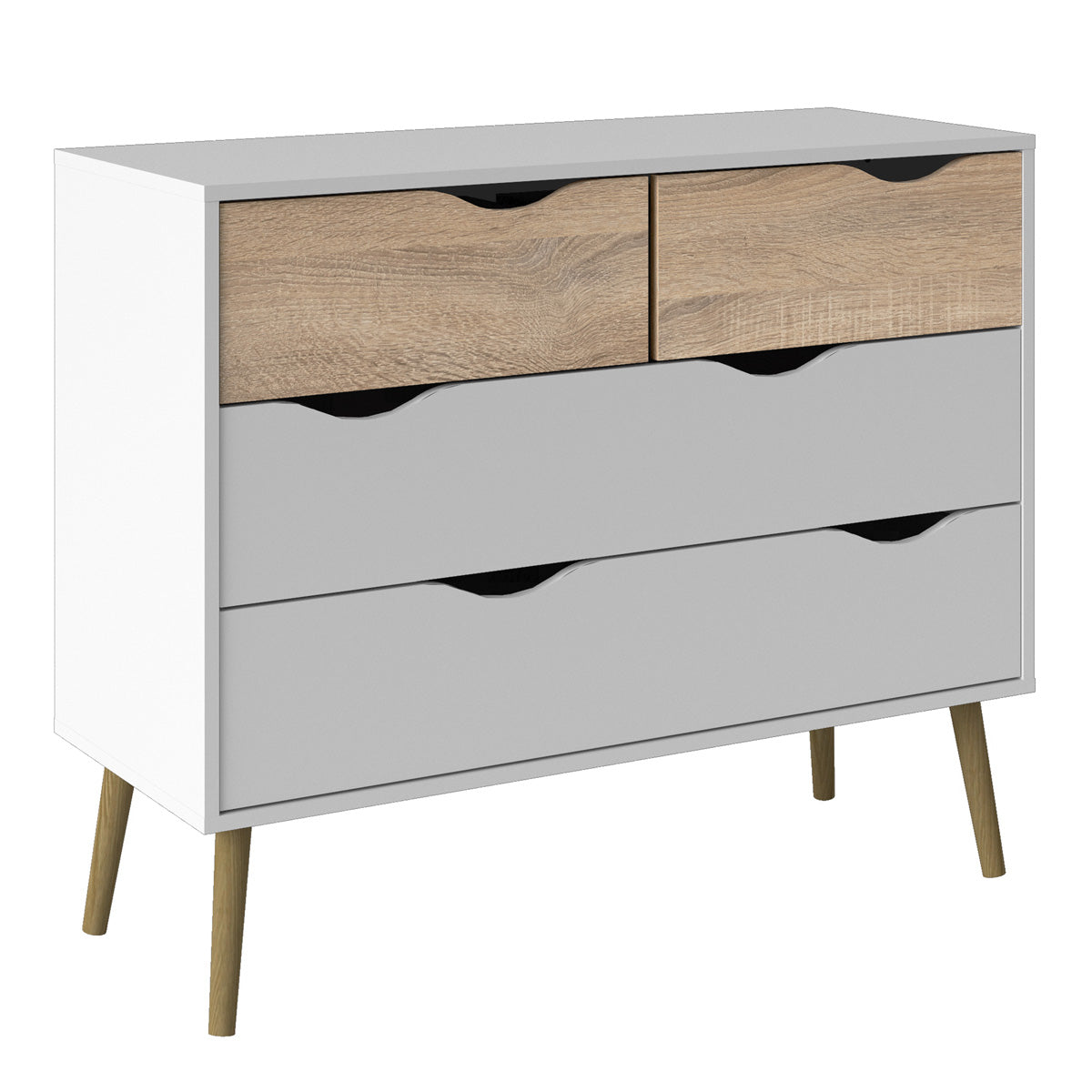 Wooden Chest Of 4 Drawers - Oslo