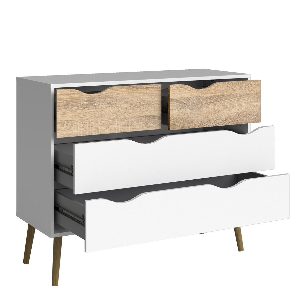 Wooden Chest Of 4 Drawers - Oslo