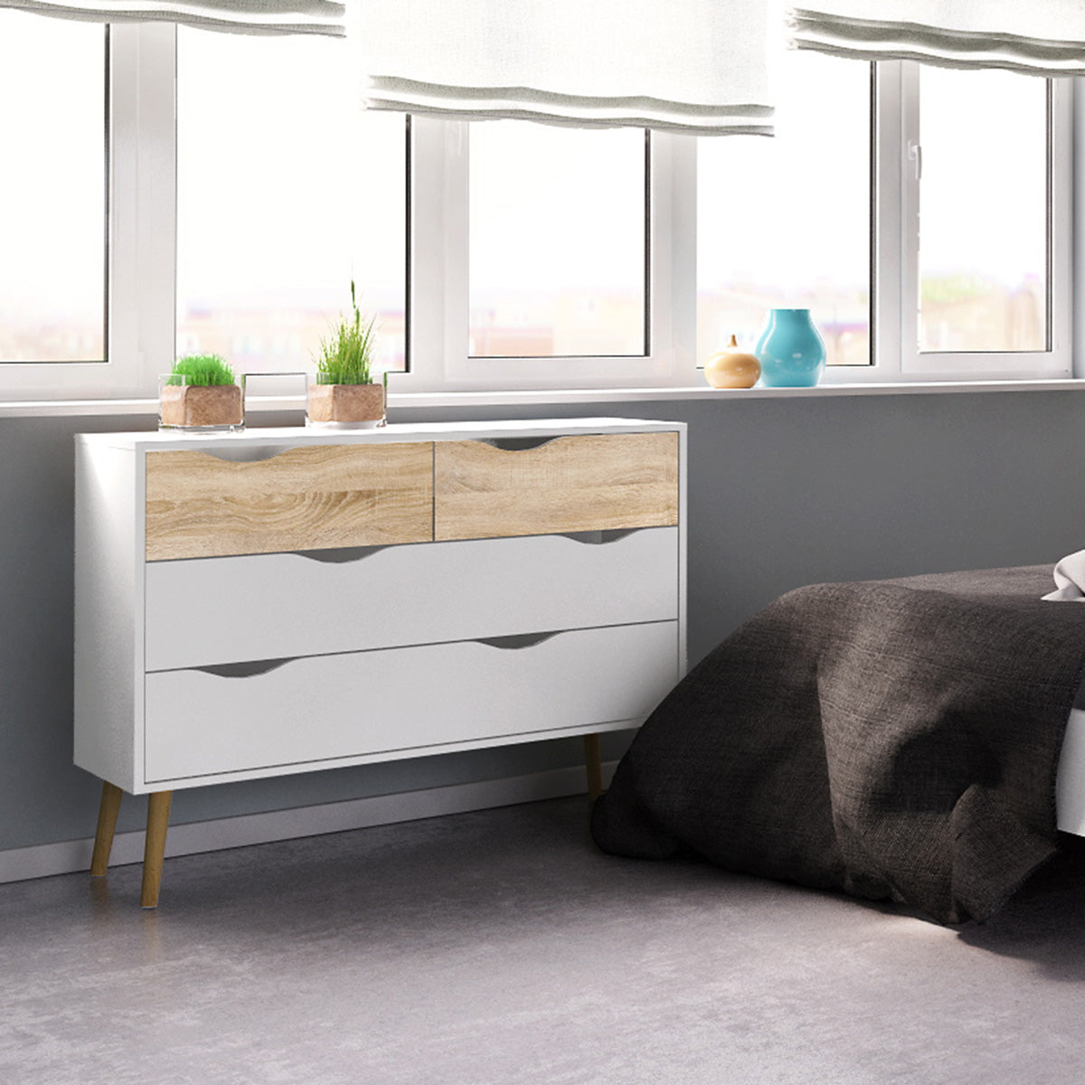Wooden Chest Of 4 Drawers - Oslo