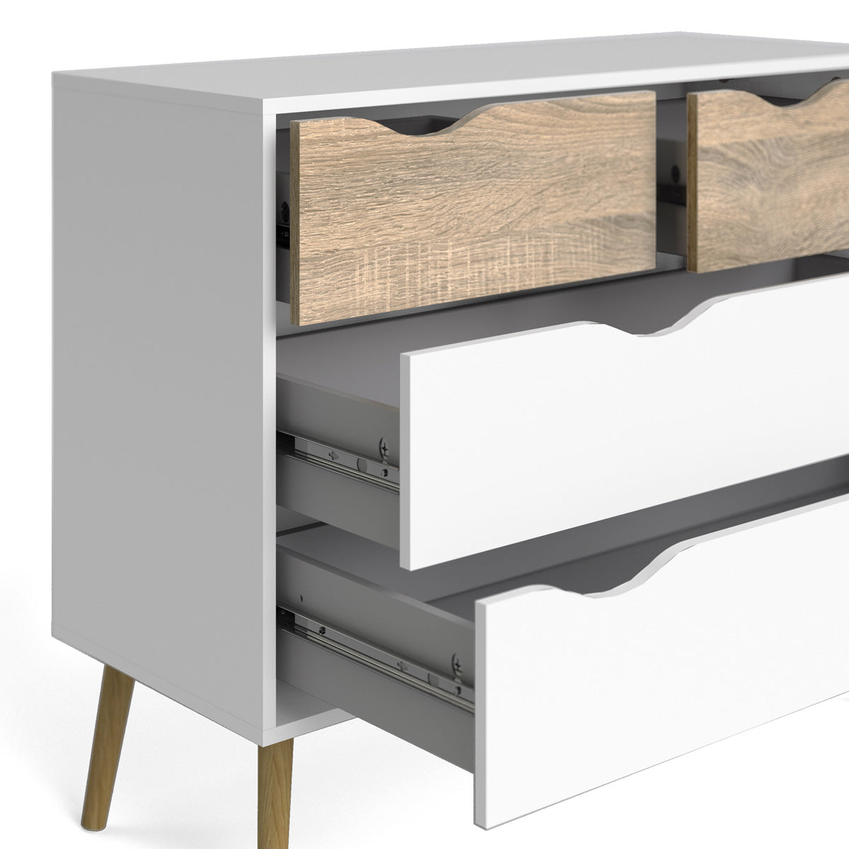 Wooden Chest Of 4 Drawers - Oslo