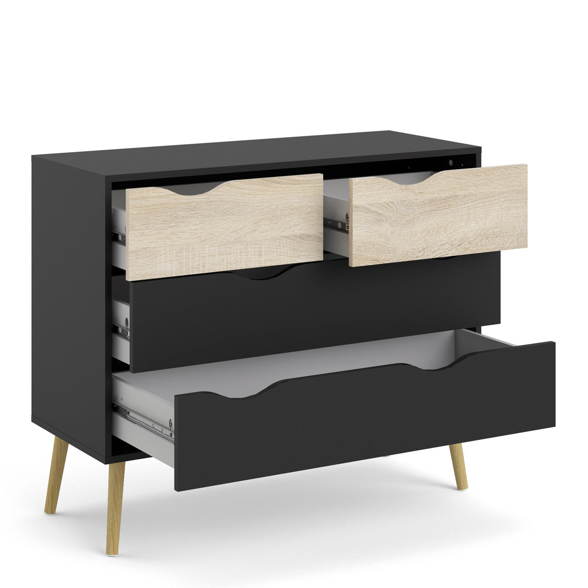 Wooden Chest Of 4 Drawers - Oslo