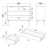 Wooden Chest Of 4 Drawers - Oslo