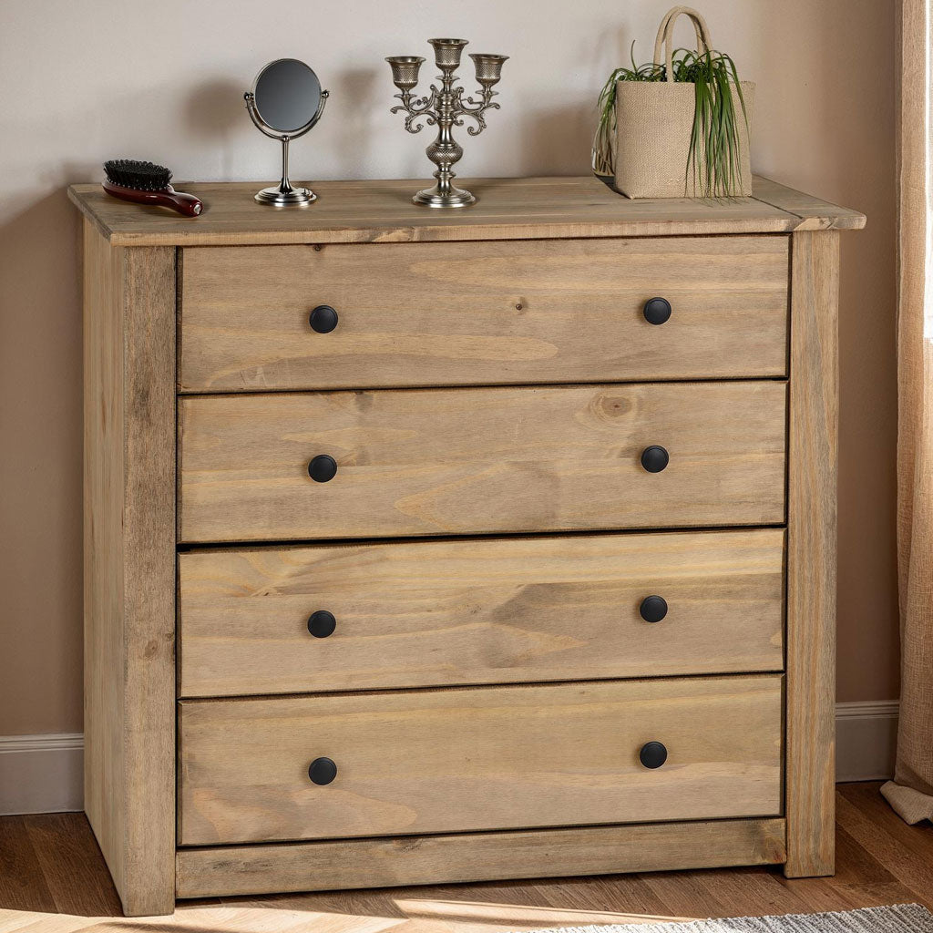 Wooden Chest Of 4 Drawers - Panama