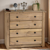 Wooden Chest Of 4 Drawers - Panama