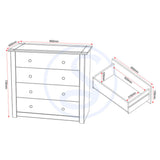 Wooden Chest Of 4 Drawers - Panama