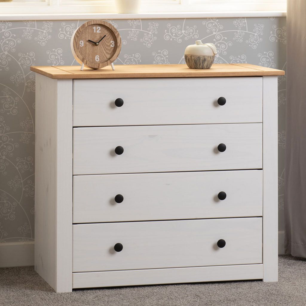 Wooden Chest Of 4 Drawers - Panama