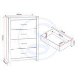 Wooden Chest Of 4 Drawers - Portland
