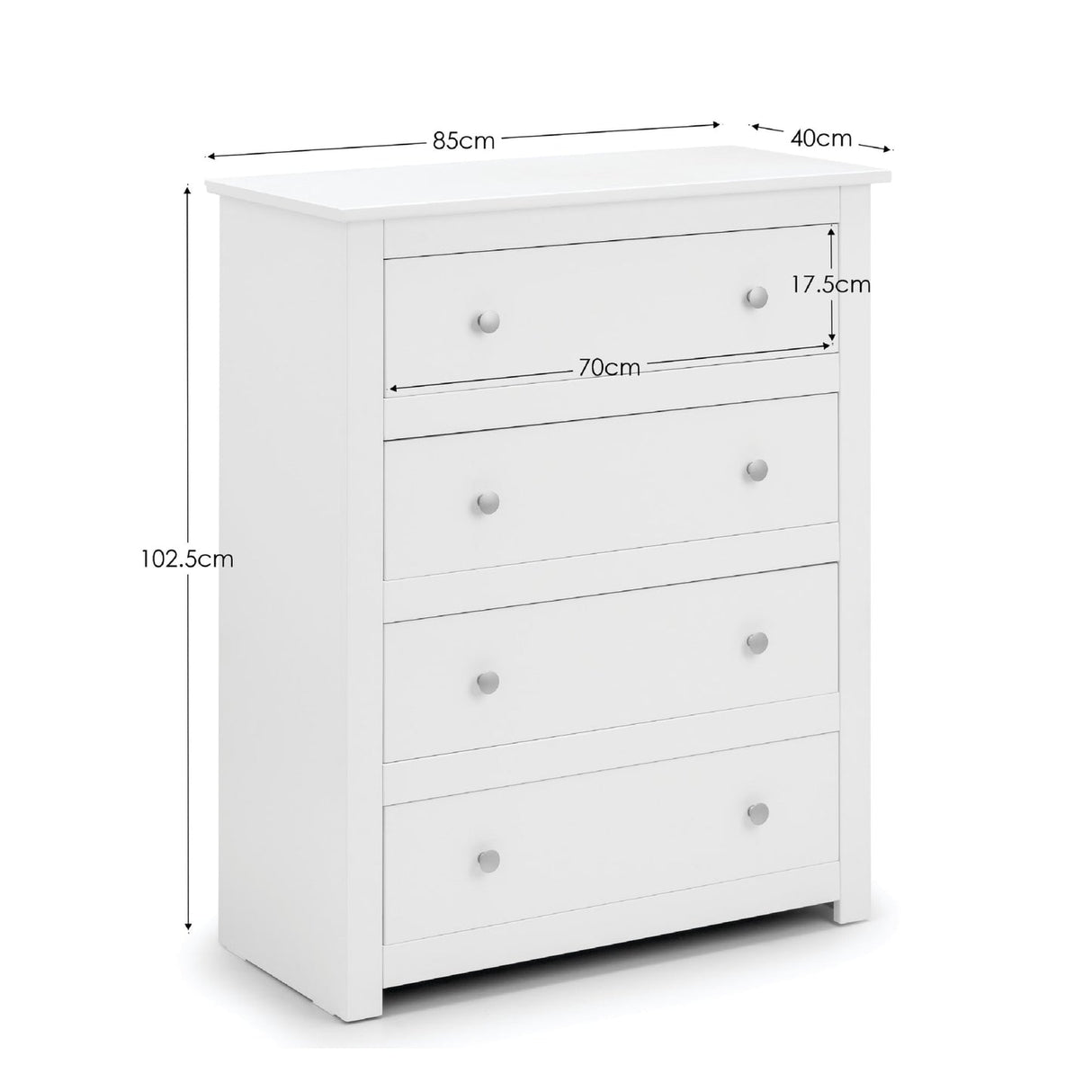 Wooden Chest Of 4 Drawers - Radley
