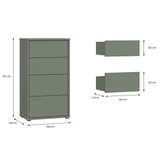 Wooden Chest Of 4 Drawers Tall - Alice Springs