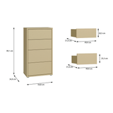 Wooden Chest Of 4 Drawers Tall - Alice Springs