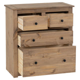 Wooden Chest Of 4 Drawers Tall - Panama