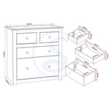 Wooden Chest Of 4 Drawers Tall - Panama