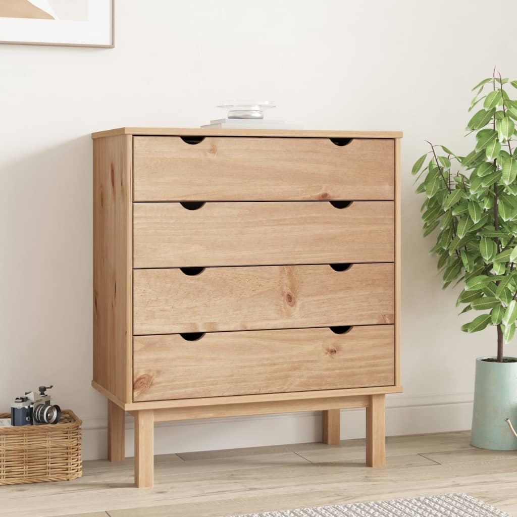 Wooden Chest Of 4 Drawers Wide - Otta