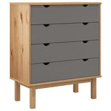 Wooden Chest Of 4 Drawers Wide - Otta