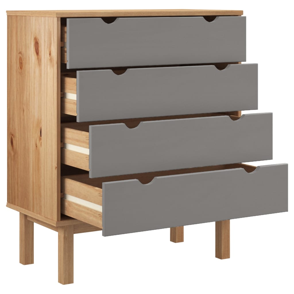 Wooden Chest Of 4 Drawers Wide - Otta