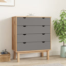 Wooden Chest Of 4 Drawers Wide - Otta