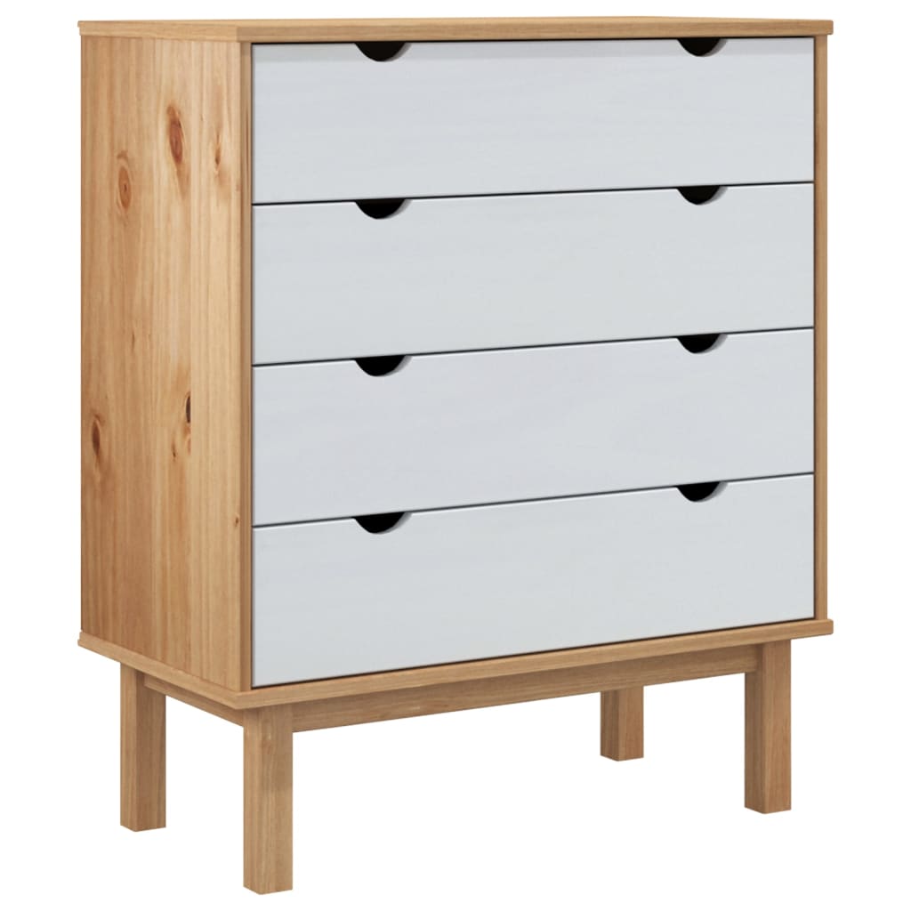 Wooden Chest Of 4 Drawers Wide - Otta