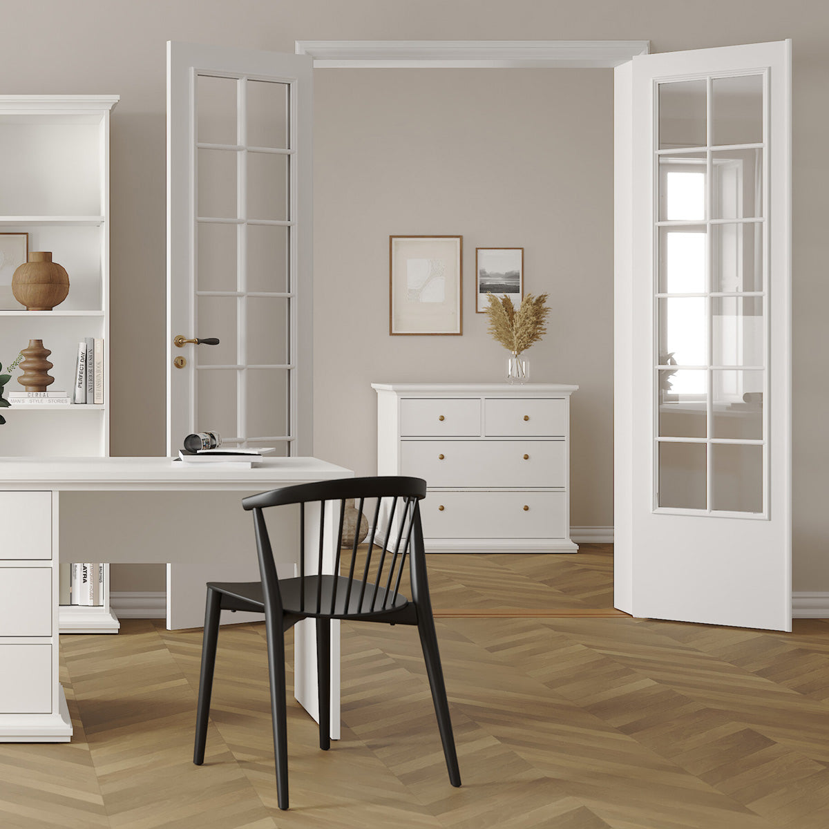 Wooden Chest Of 4 Drawers Wide - Paris
