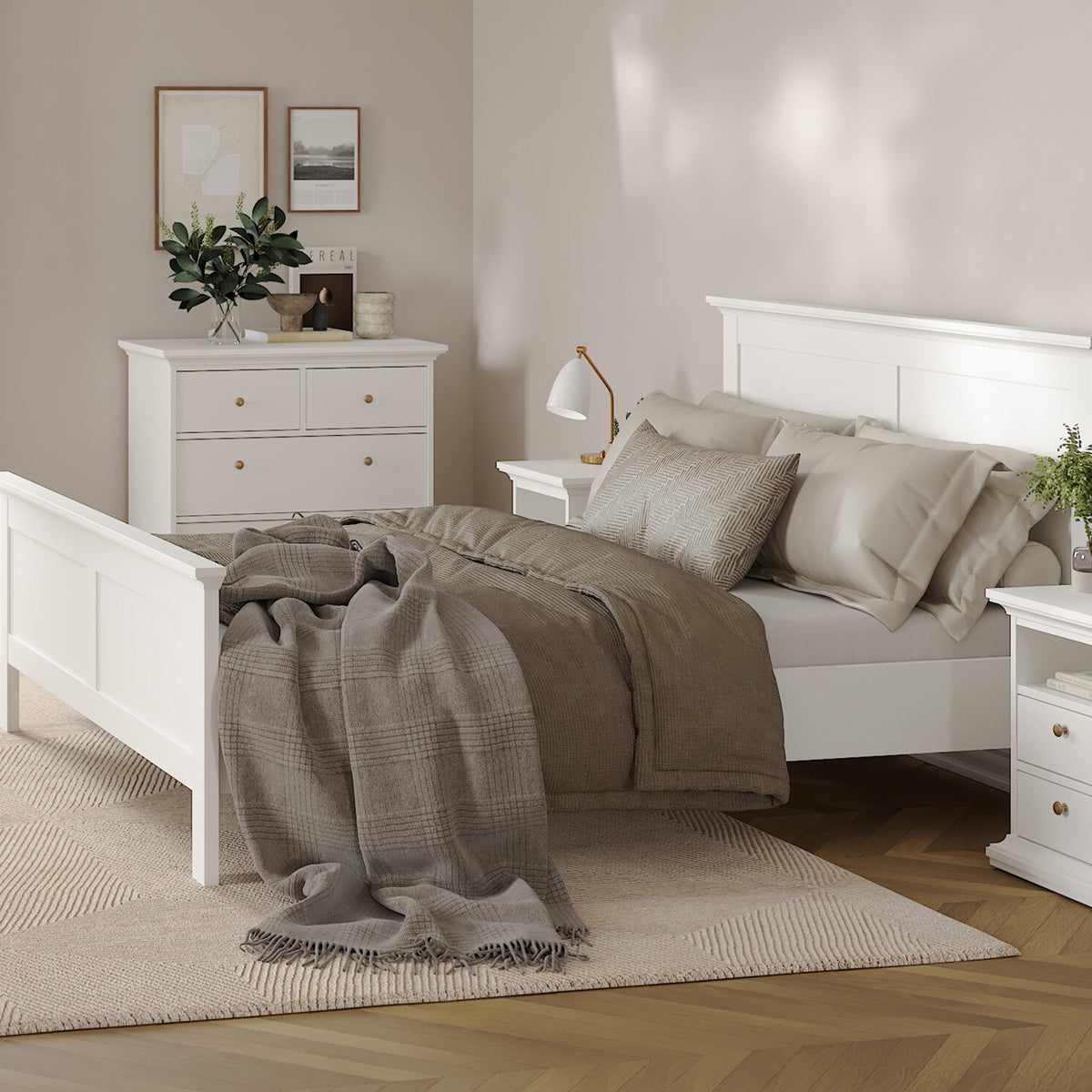 Wooden Chest Of 4 Drawers Wide - Paris