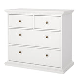 Wooden Chest Of 4 Drawers Wide - Paris